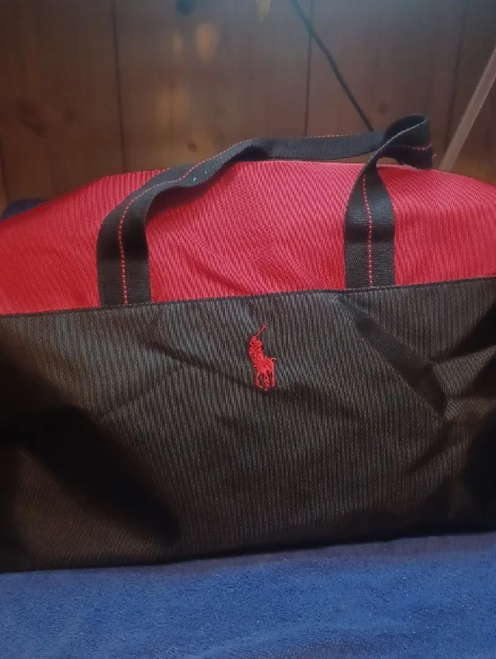 Ralph Lauren Polo Men’s Two-Tone Red and Black Duffle Bag