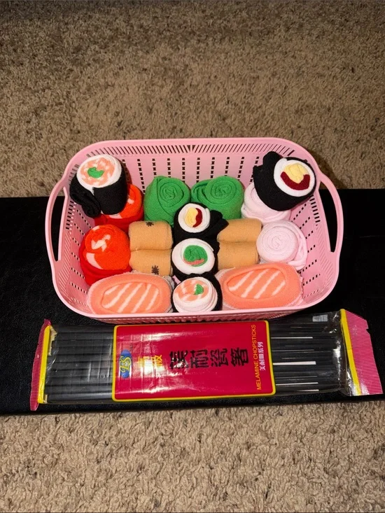 Sushi Boat Socks Gift Set - Assorted Orange, Green, Black - Sushi Boat Socks