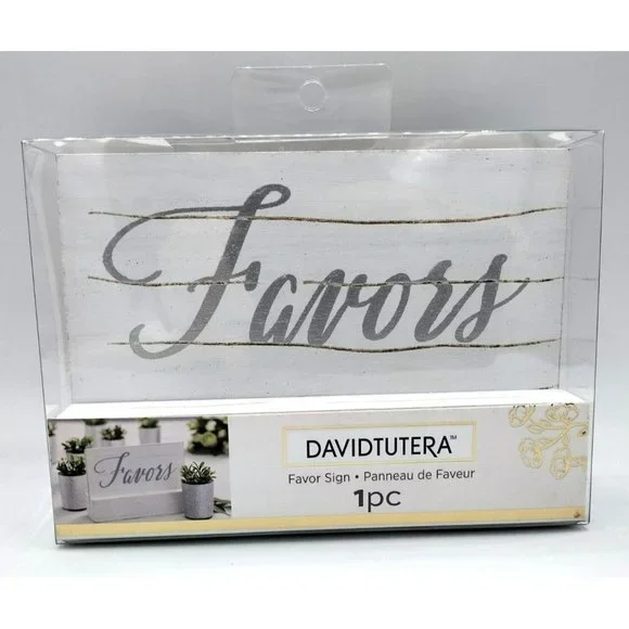 Wedding Reception Favor Sign Wooden & Silver Table Decoration David Tutera