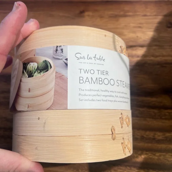 NWT - Sur La Table Natural Bamboo Steamer