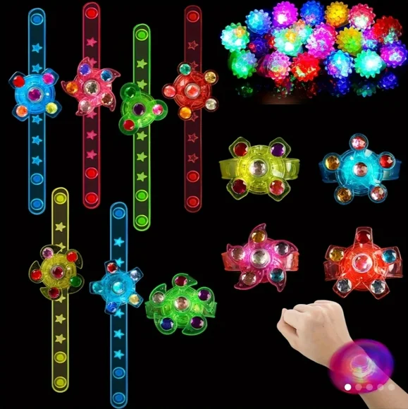 20 Pieces Light Up LED Bracelets And Rings Party Favors for Kids Birthday Glow