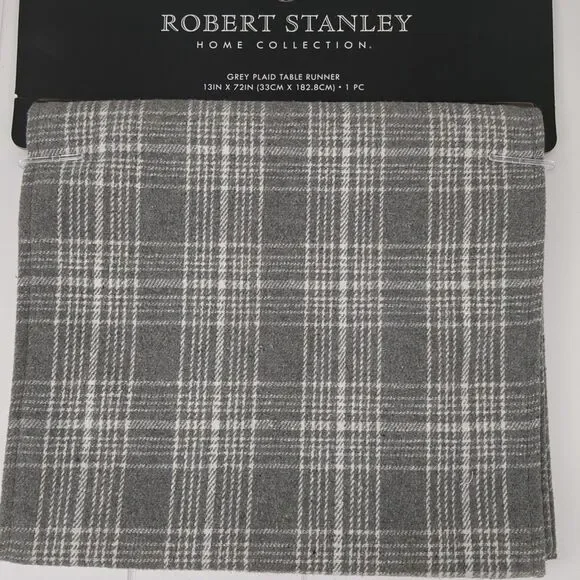 Grey Plaid Farmhouse Table Runner 13 X 72 Robert Stanley