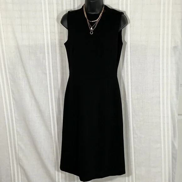 J. Crew Classic Black Sleeveless Midi Dress Size 6