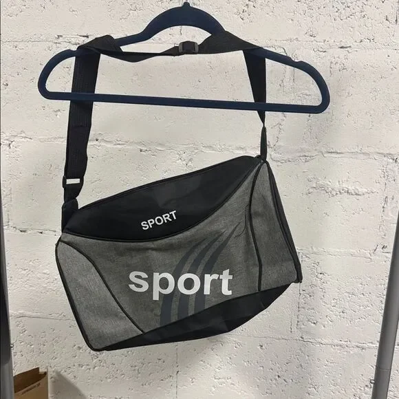 BRAND NEW Small Duffle Sports Bag - SPORT - Gray & Black Men's Athletic Bag