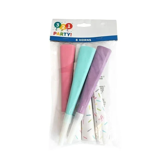 321 Party Favors 6 Horns Pastel Colors 11