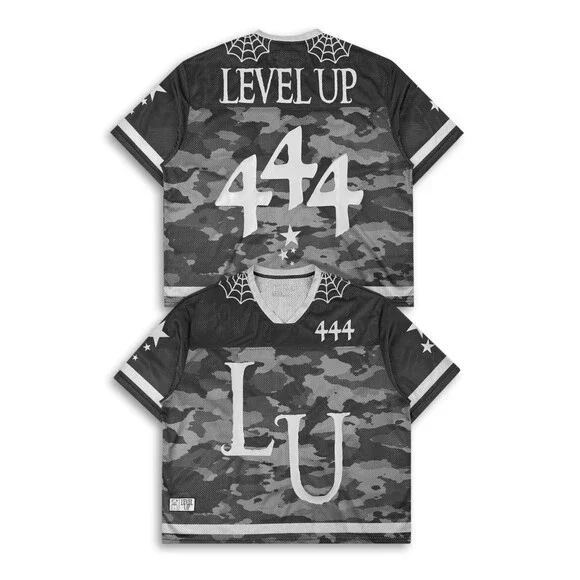Level Up - Mesh Camo Football Jersey Size S Small rave EDM 444authentic