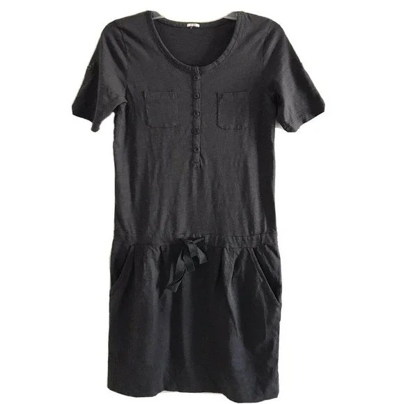 J. Crew | T-shirt Dress Women Size M Gray Cotton Short Sleeves Crew Neck Popover