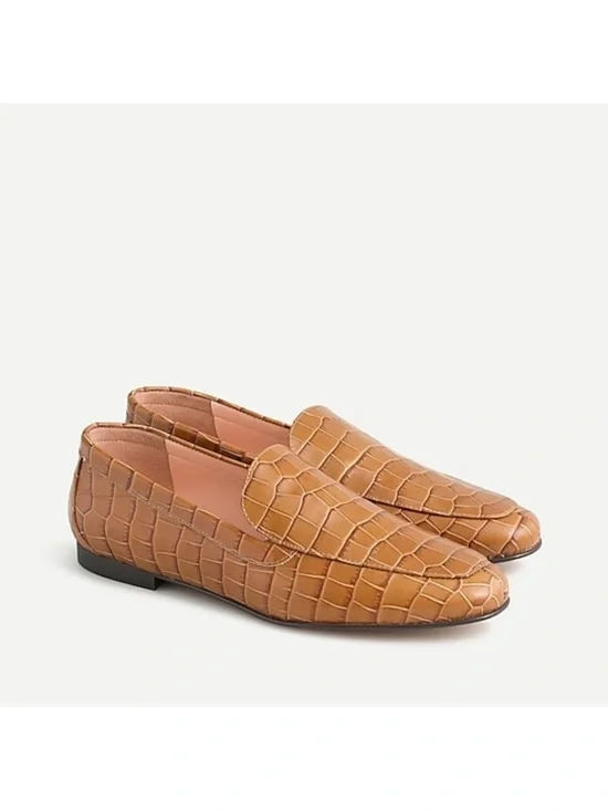 J. Crew Cecile Croc-Embossed Smoking Slipper Women’s size 7.5