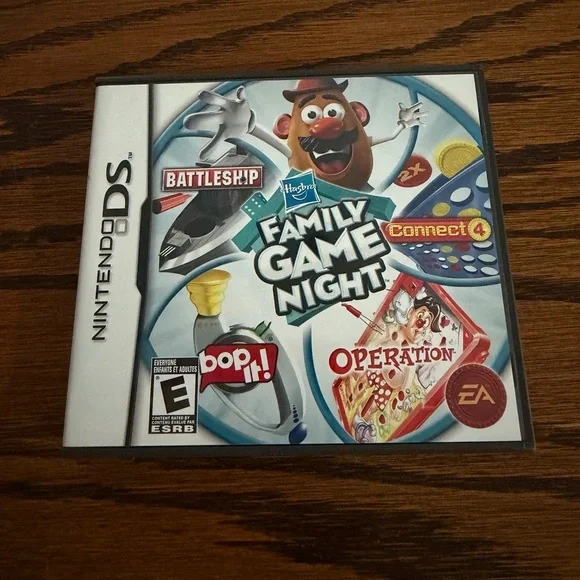 Hasbro Family Game Night Nintendo DS Game AUTHENTIC CASE & MANUAL (NO GAME) 2009