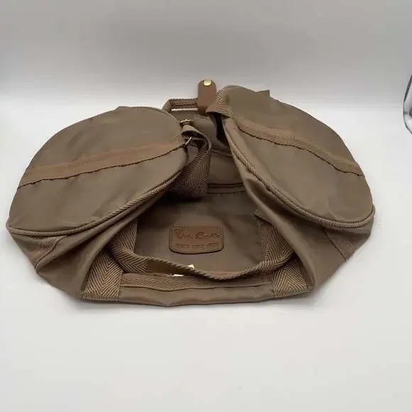Vintage Pierre Cardin Tan Nylon Duffle Bag‎ - Retro Weekend Travel Carry-On
