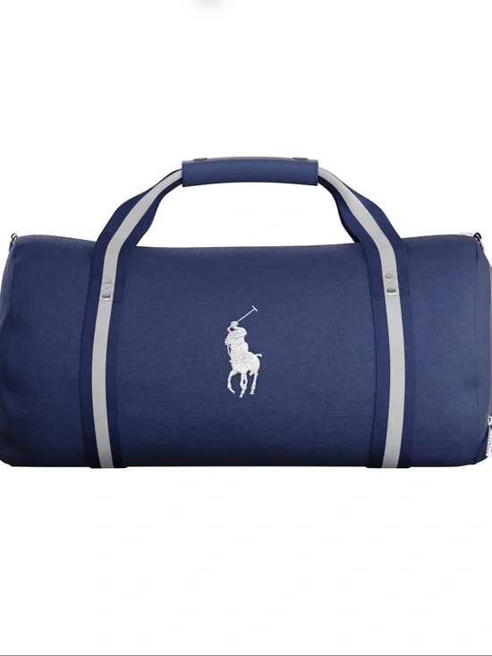 Polo Ralph Lauren Heritage Duffle Bag Navy Blue and White Large Weekender