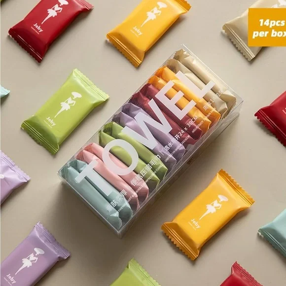 Compressed Face Towelettes Portable Compressed Towel Tablets - 14 Pack NEW PC