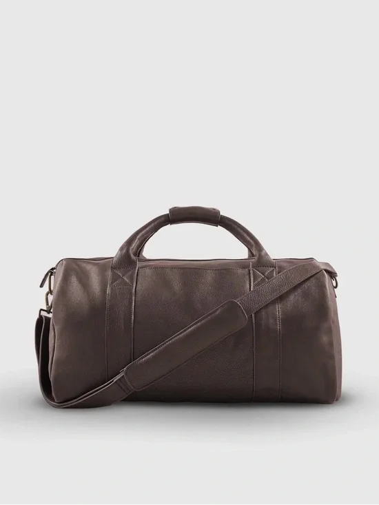 Quince Nappa Leather Duffle Bag Dark Brown New With Tags