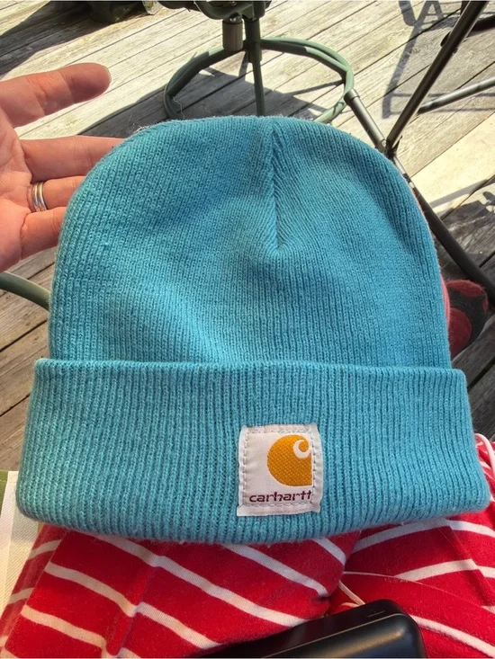 Carhartt Kids Aqua Blue Knit Beanie Winter Hat Youth One Size