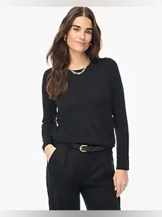J.Crew Cotton Teddie sweater in black