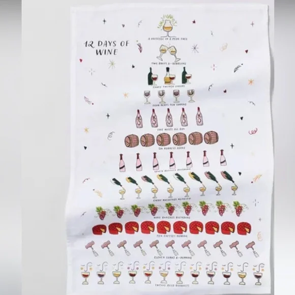 Sur La Table 12 Days of Wine Kitchen Towel