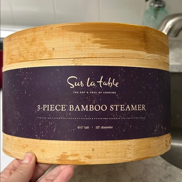 NWT - SUR LA TABLE 3-Piece Bamboo Steamers