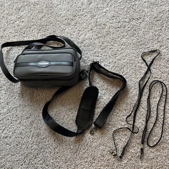 Vintage Retro Diamond Camera Carrying Case Bag & 4 Straps Variety Attachments