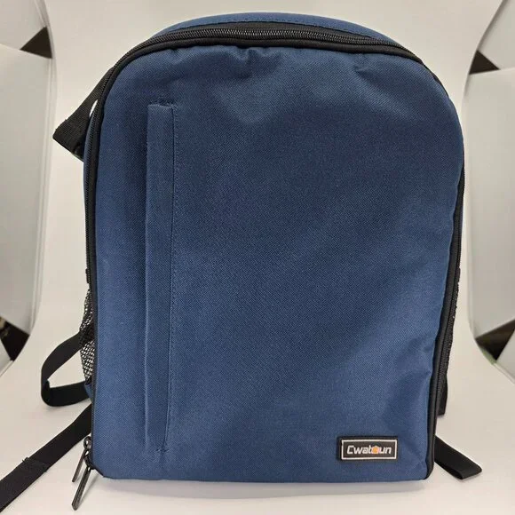 NWT Cwatcun D6 Small Camera Backpack | Navy Blue Water-Resistant Photography Bag