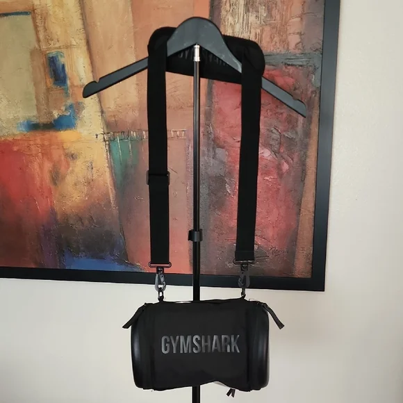 Gymshark Small Black Round Duffel Gym Travel Bag