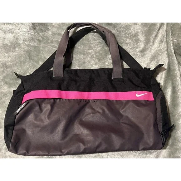 Nike Women's Pink / Black / Gray Athletic Gym Bag - with Shoe Holder