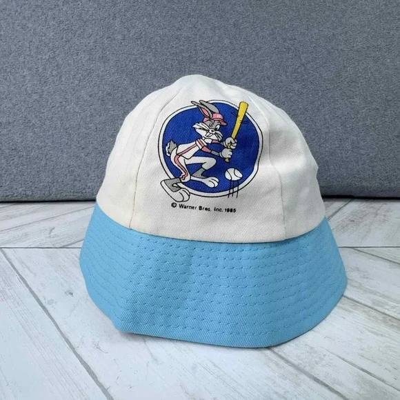Vintage 1985 Looney‎ Tunes Bugs Bunny Baseball Bucket Hat Kids OSFA Warner Bros