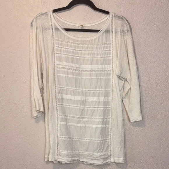 J. Crew cream knit top M