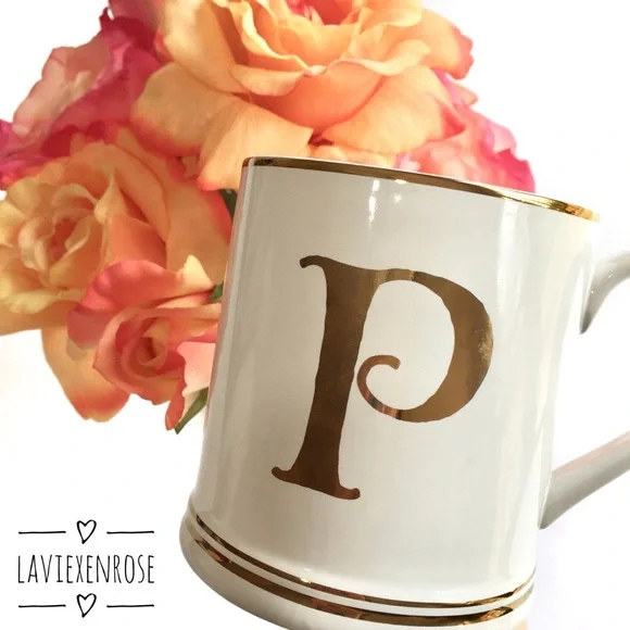 Sur La Table Gold Monogram P Mug