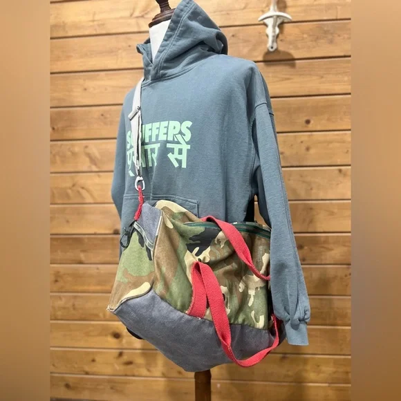 Vintage Kani Rush Camo Canvas Duffle Bag Rare International Iranian Iran Label