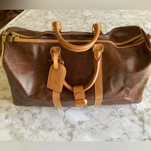 ETRO Milano Burgundy Maroon paisley vintage Duffel Bag