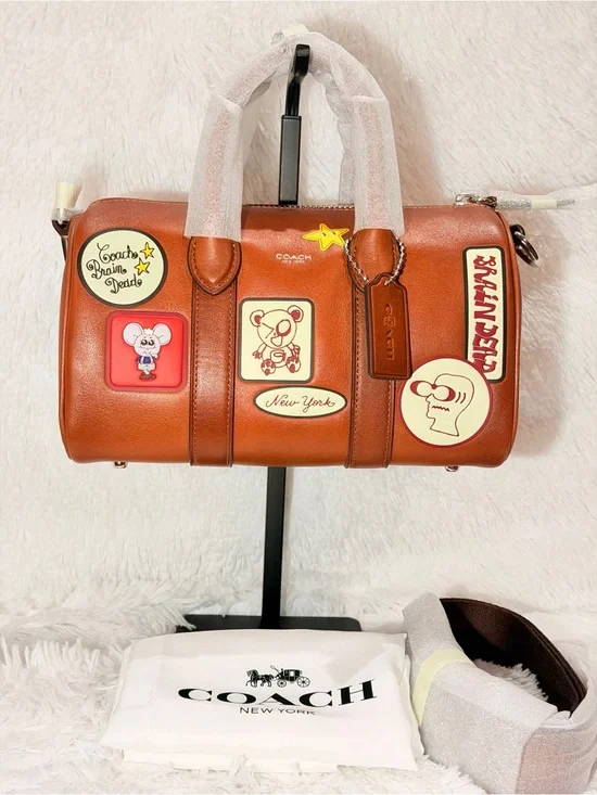 Coach | Brain Dead Compass Bag 25 With Patches, silver hardware NWT