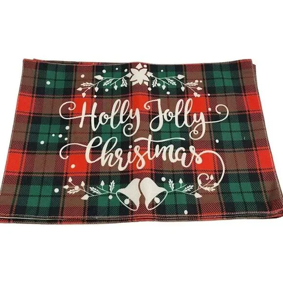 Unbranded Red‎ & Green Plaid Christmas Placemats - 6 Count