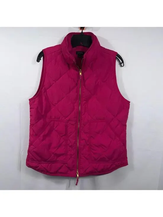 J.Crew Women’s Pink Quilted Puffer Vest Size Medium