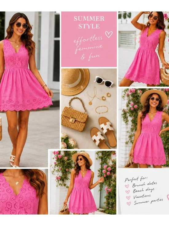 J. Crew Pink Eyelet Mini Dress