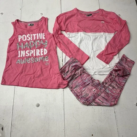 RBX Pink Whip Marled 3 Piece Set Girls Size Medium 10/12 NEW