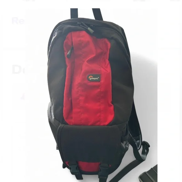 Lowepro Fastpack 100 Padded Camera Backpack Bag Red & Black