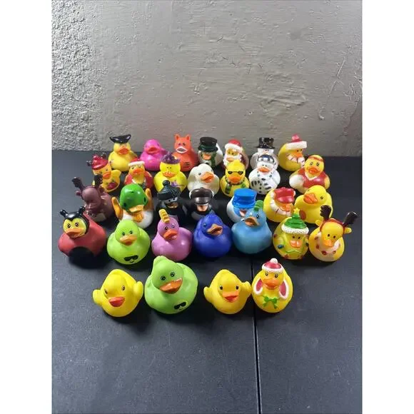 32 Rubber Ducks Assorted Costumes Themes Holidays Jeep Bath Floaters 2+
