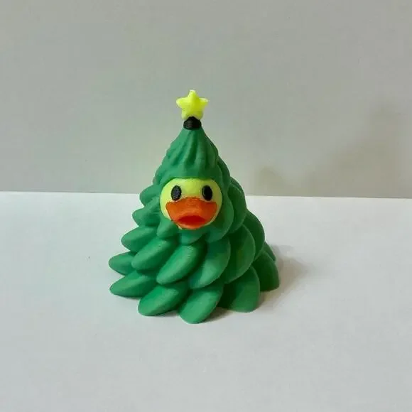 Yellow 3D Plastic Duck In Christmas Tree Costume - Jeep -