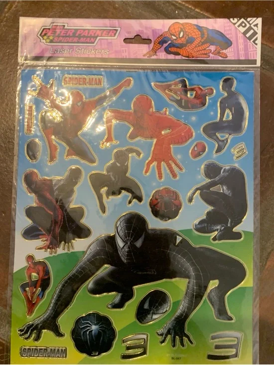 Spider-Man Black & Red Laser Stickers -