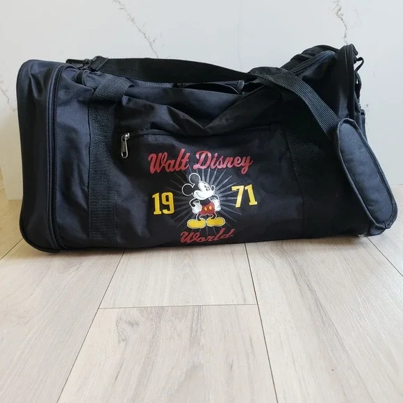 Disney Parks Duffle Bag Large Black Mickey Mouse Walt Disney World Travel Bag