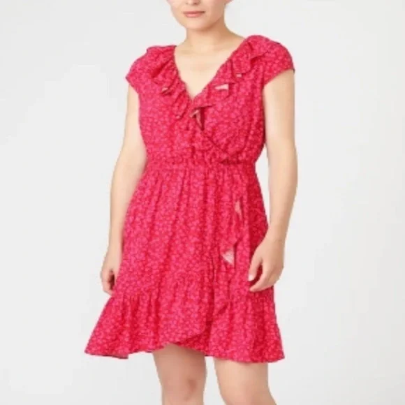 J. Crew Ruffle V-Neck Faux Wrap Floral Dress