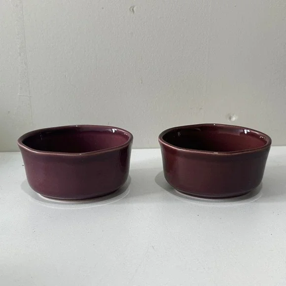 Sur La Table Plum Purple Stoneware Ramekins Set of 2 Made in Portugal