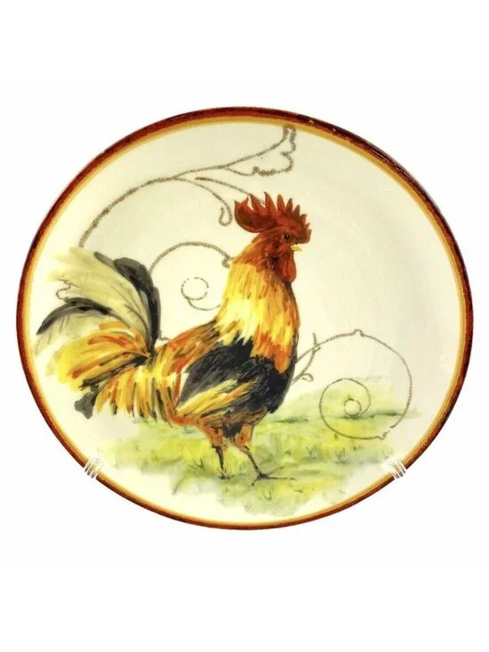 Sur La Table Italy Rooster Salad Plate Motif Farmhouse French Country 8 3/4