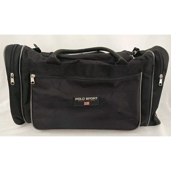 Vintage Polo‎ Sport Ralph Lauren Duffle Bag Royal Blue Double Handles Luggage