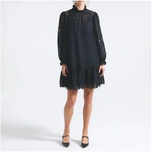 J. Crew Ruffleneck Lace Dress