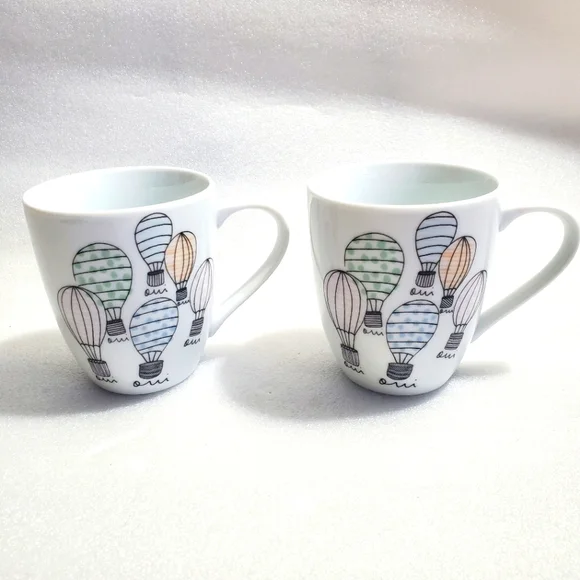 Sur La Table 2 Hot Air Balloon Mugs Cups