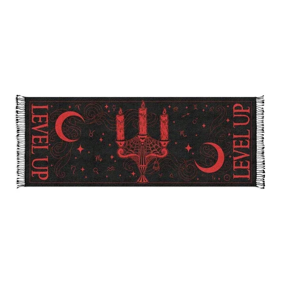 Level Up - Midnight Candelabra Metallic Knit Pashmina EDM RAVE