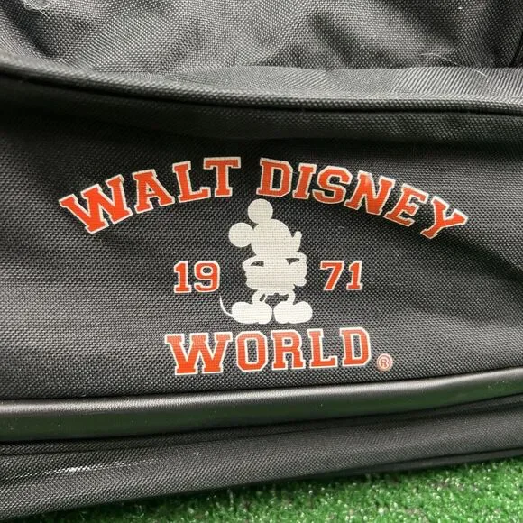 Walt Disney 1971 World Black‎ Two Rolling Wheeled Duffle Bag See Pictures