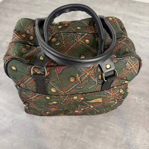 Vintage Golf Duffel Bag Men Large‎ Green Tapestry Bowling Weekend Travel Carryon