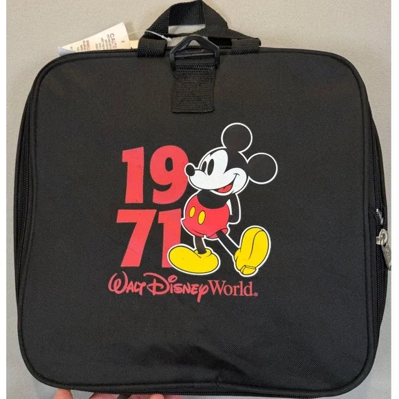 Disney Parks Mickey Mouse 1971 Walt Disney World Duffle Bag Black Travel Gym NWT